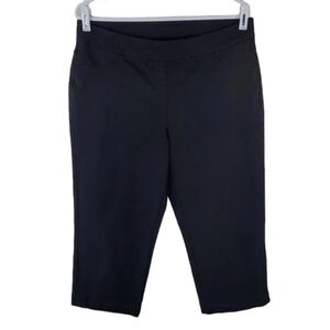 Kim Rogers 14 Black Pull On Elastic Waist Capris With Slimming Mesh 19.5in Insea